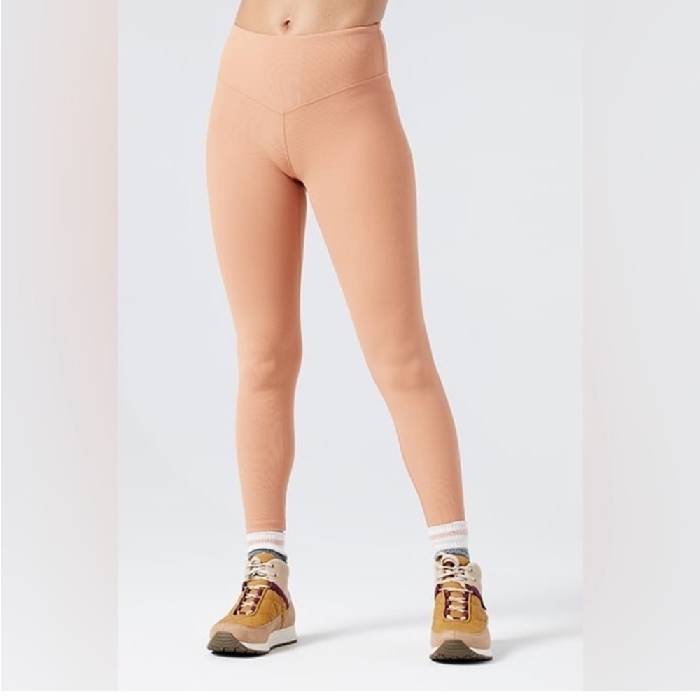 L*space Ribbed Hot to Trot Putty Orange High Rise Leggings sz S